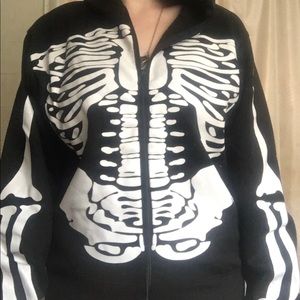 Skeleton zip up hoodie.